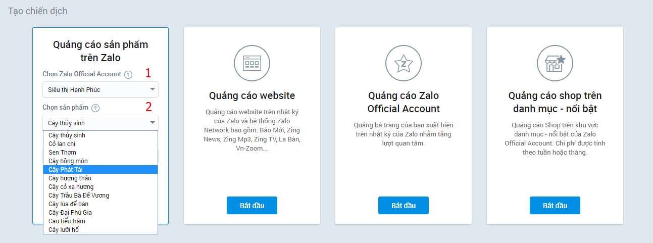 Tạo quảng cáo zalo 2